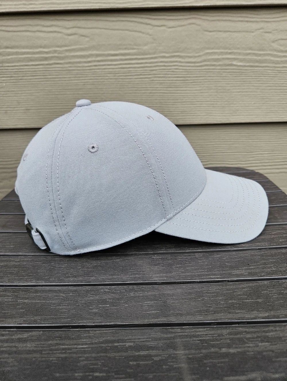 North Face Gray Logo Hat Cap Strap Back Outdoor Hiking Classic Unisex OS EUC